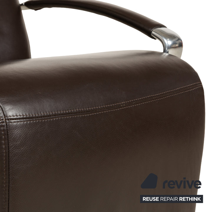 Violetta leather armchair brown manual function relaxation function