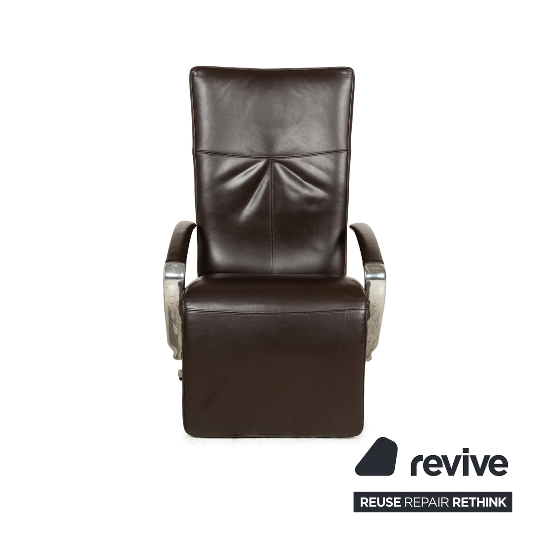 Violetta leather armchair brown manual function relaxation function
