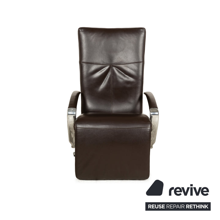 Violetta leather armchair brown manual function relaxation function