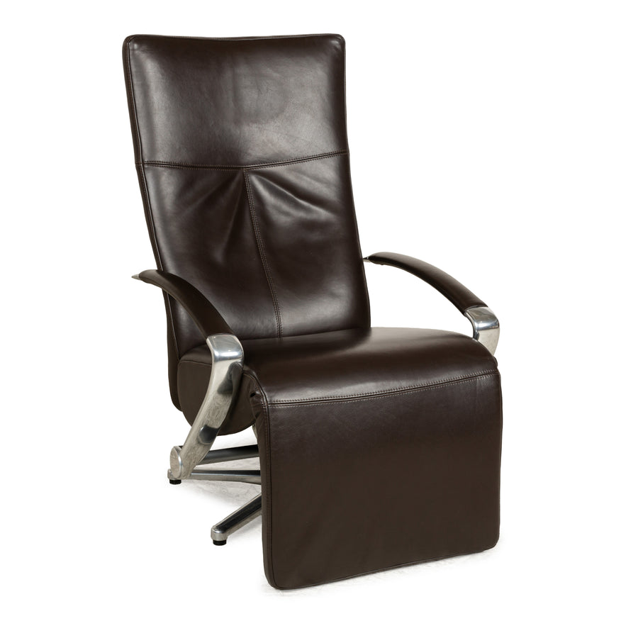 Violetta leather armchair brown manual function relaxation function
