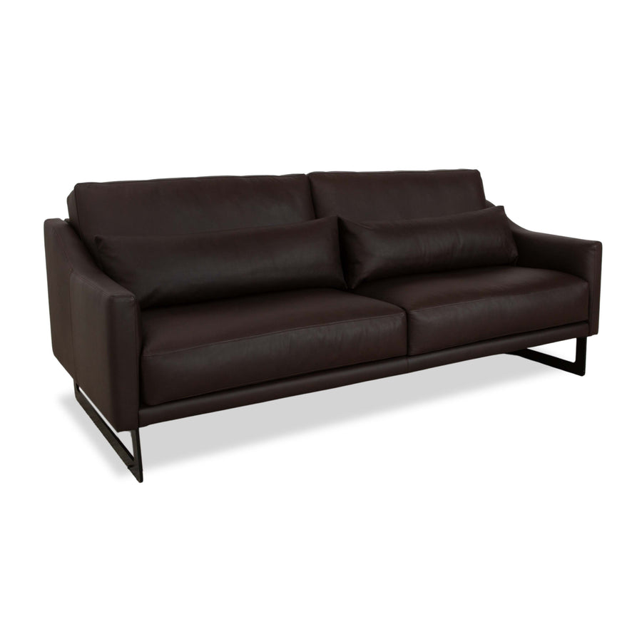 Violetta Malin Leder Dreisitzer Dunkelbraun Sofa Couch