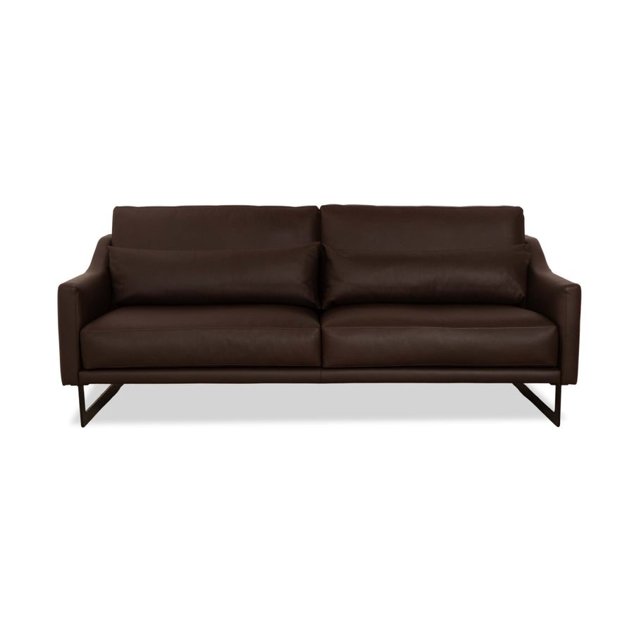 Violetta Malin Leder Dreisitzer Dunkelbraun Sofa Couch