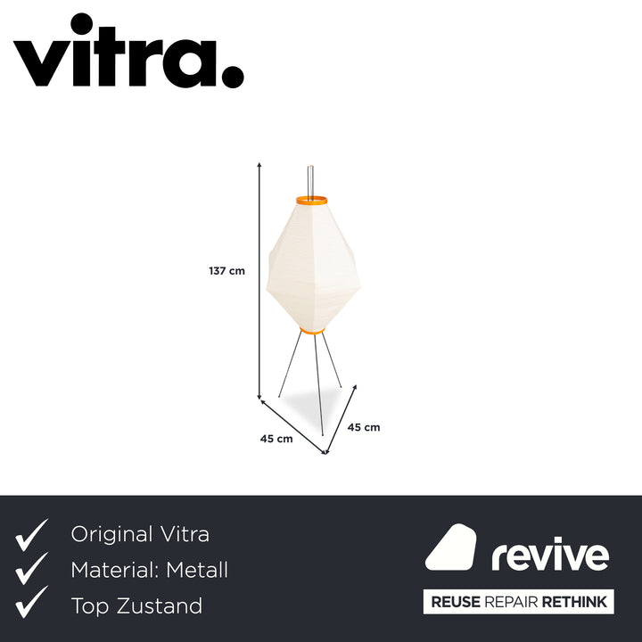 Vitra Akari Metall Lampe Creme Schwarz Stehlampe Papier