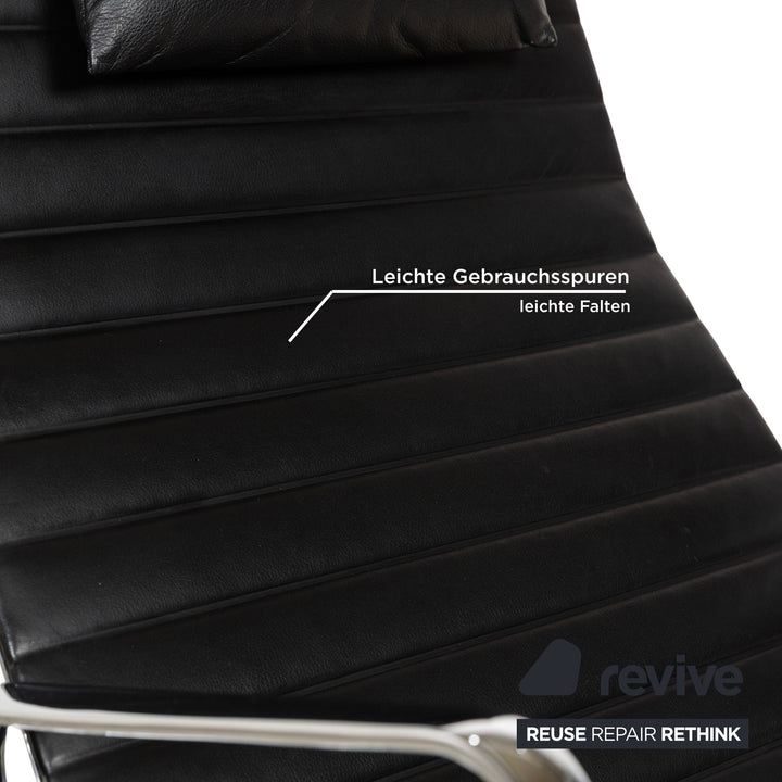 Vitra EA 124 Leder Sessel Schwarz Wippfunktion