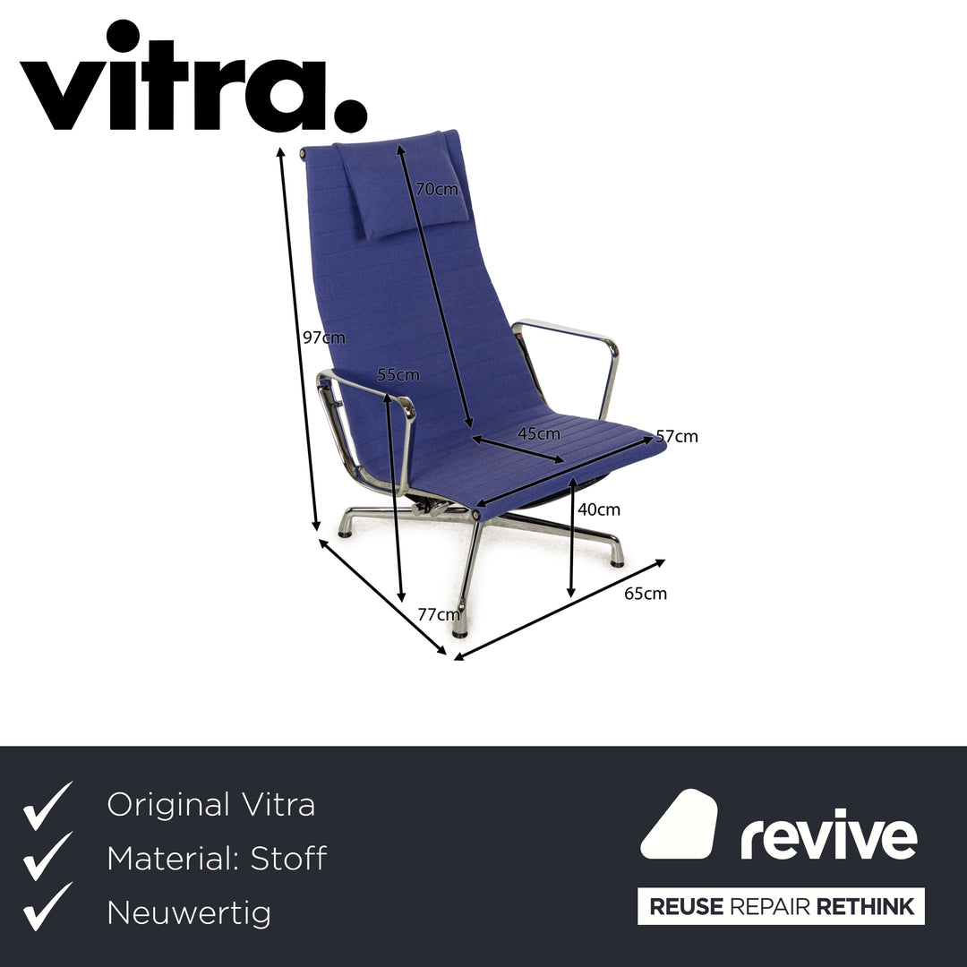 Fauteuil en tissu Vitra EA 124 bleu