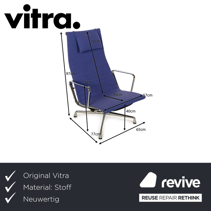 Fauteuil en tissu Vitra EA 124 bleu