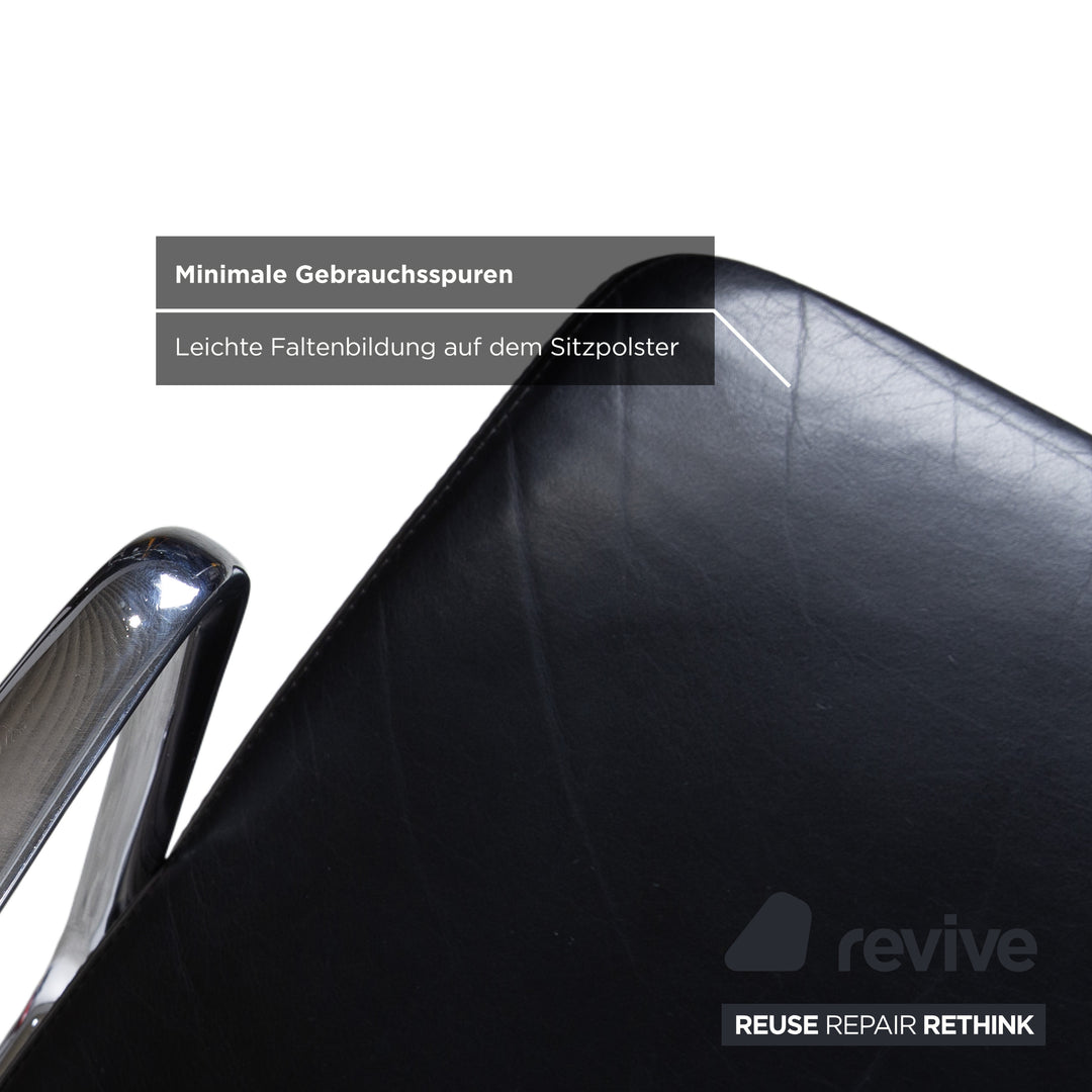 Vitra EA 222 Leder Sessel Schwarz manuelle Funktion