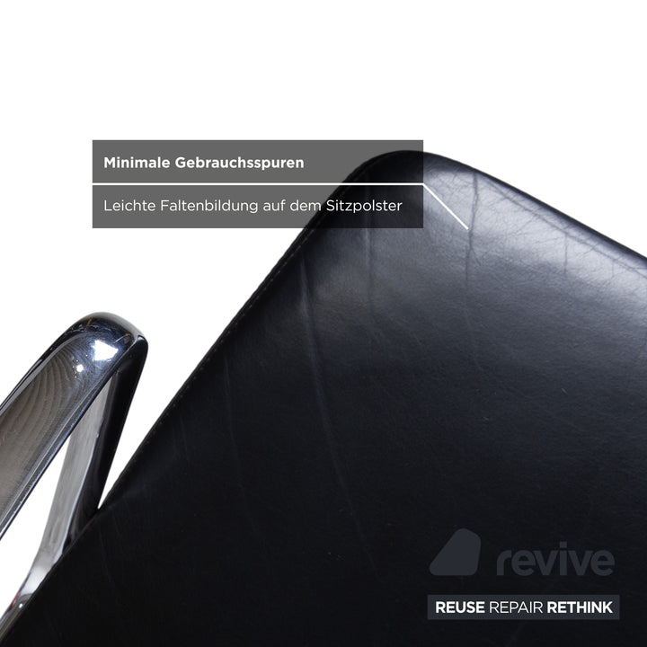 Vitra EA 222 Leder Sessel Schwarz manuelle Funktion