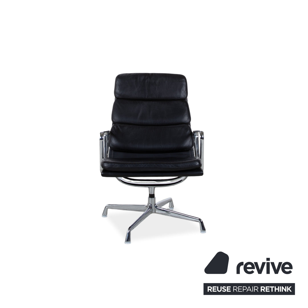 Vitra EA 222 Leder Sessel Schwarz manuelle Funktion