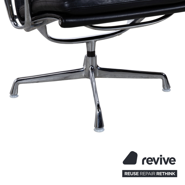 Vitra EA 222 Leder Sessel Schwarz manuelle Funktion