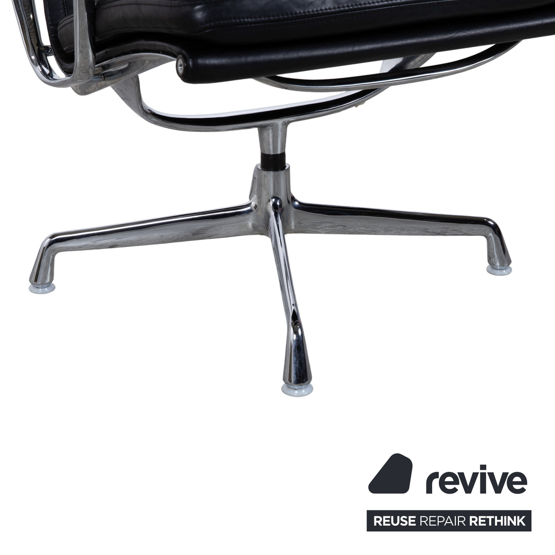 Vitra EA 222 Leder Sessel Schwarz manuelle Funktion