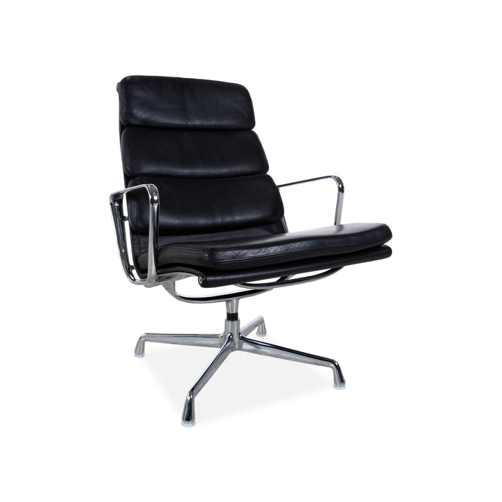 Vitra EA 222 Leder Sessel Schwarz manuelle Funktion