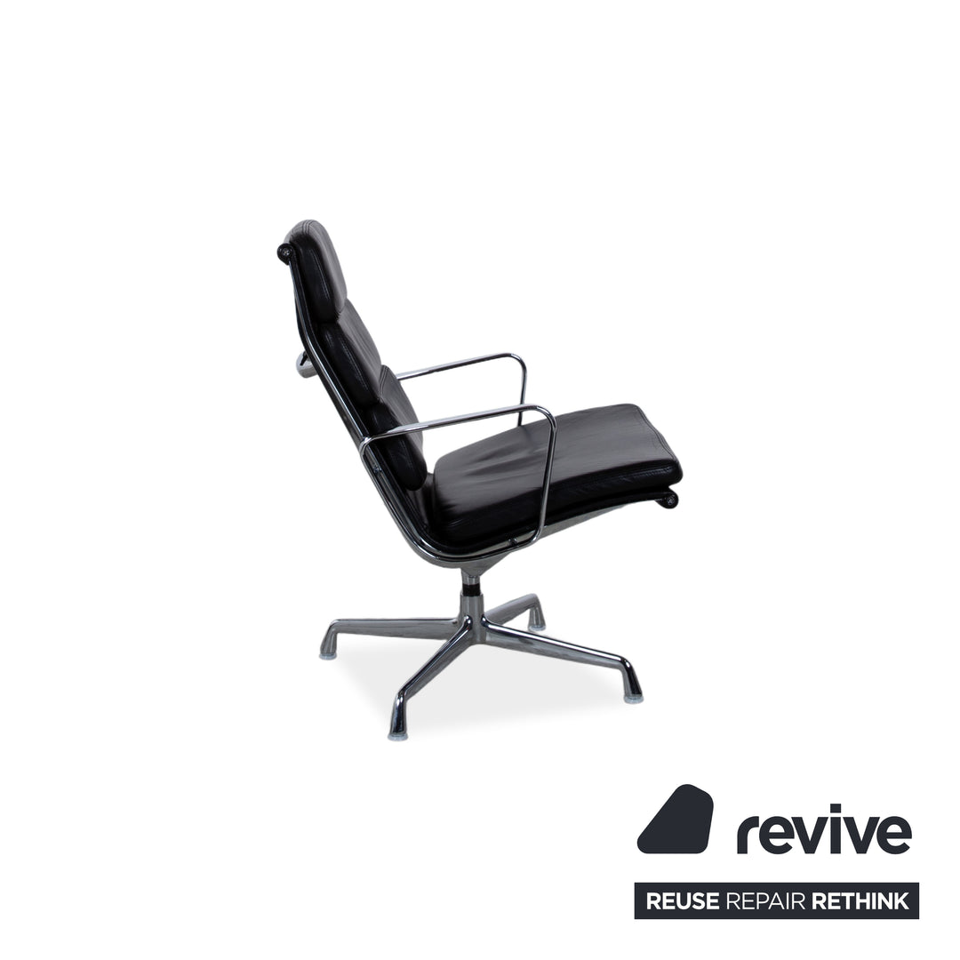 Vitra EA 222 Leder Sessel Schwarz manuelle Funktion