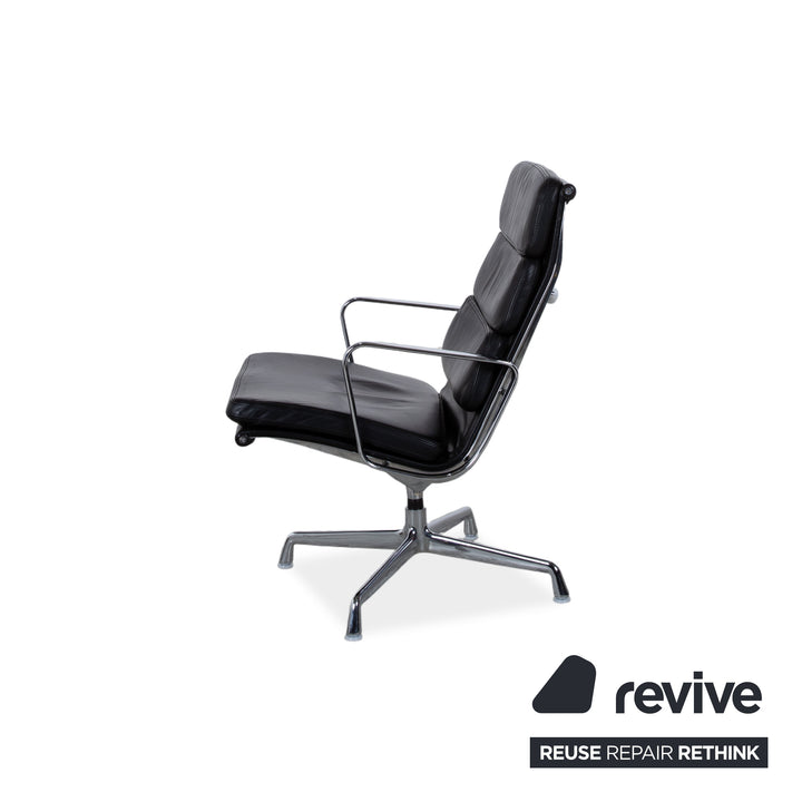 Vitra EA 222 Leder Sessel Schwarz manuelle Funktion