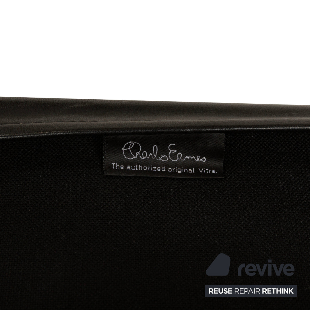 Vitra EA 222 Soft Pad Lounge Chair Leder Sessel Schwarz Drehfunktion