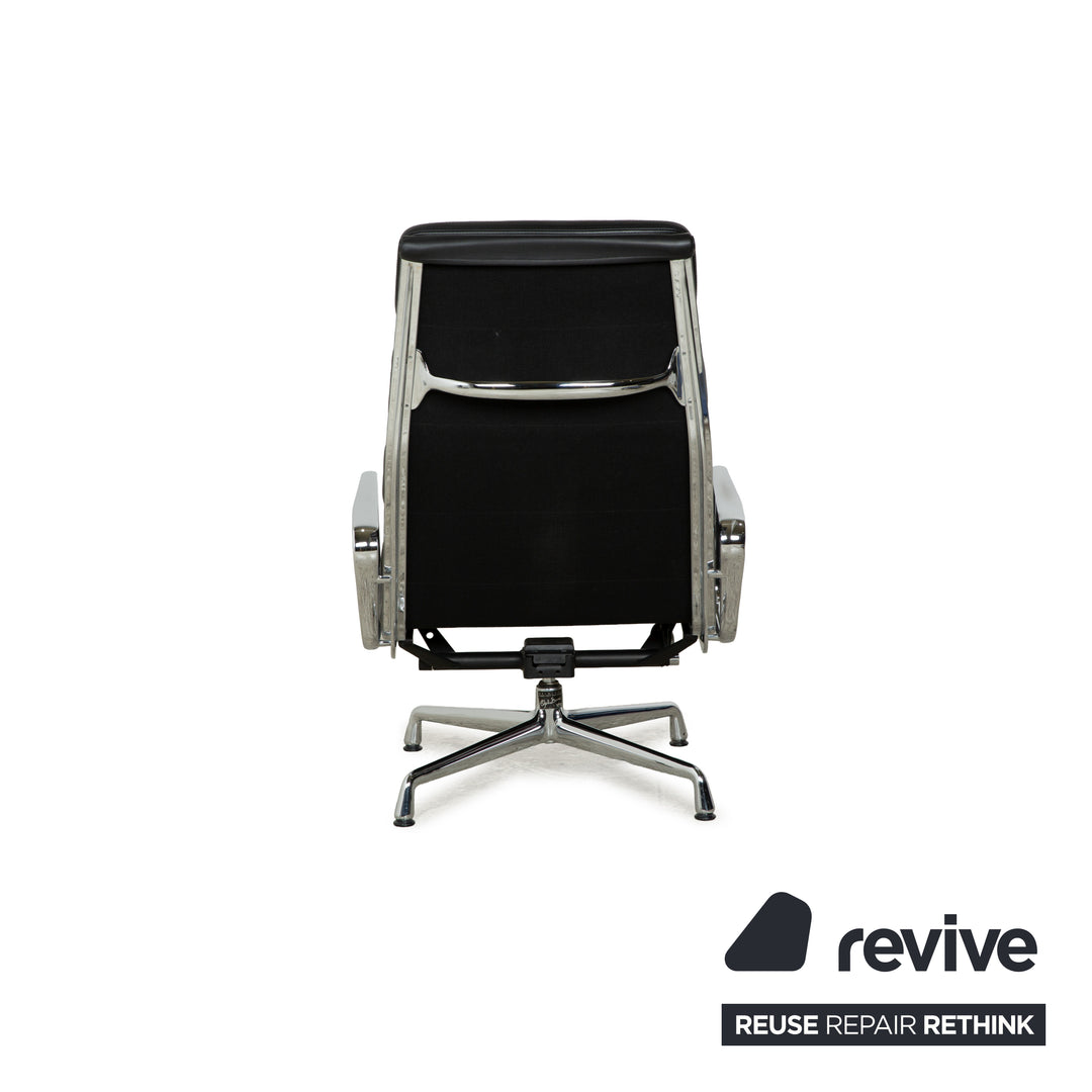 Vitra EA 222 Soft Pad Lounge Chair Leather Armchair Black manual function