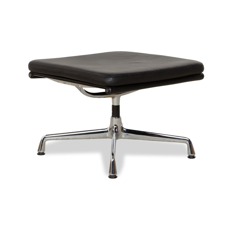 Vitra EA 223 Tabouret en cuir Noir Chrome