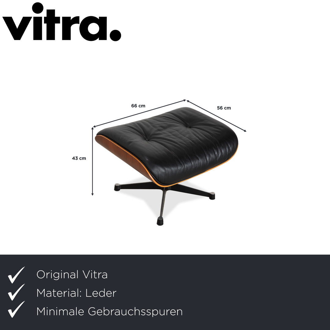 Vitra Eames Lounge Chair inkl. Ottoman Leder Schwarz Holz Braun Charles & Ray Eames
