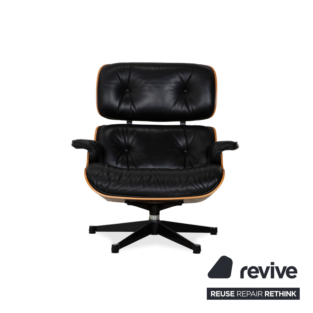 Vitra Eames Lounge Chair inkl. Ottoman Leder Schwarz Holz Braun Charles & Ray Eames