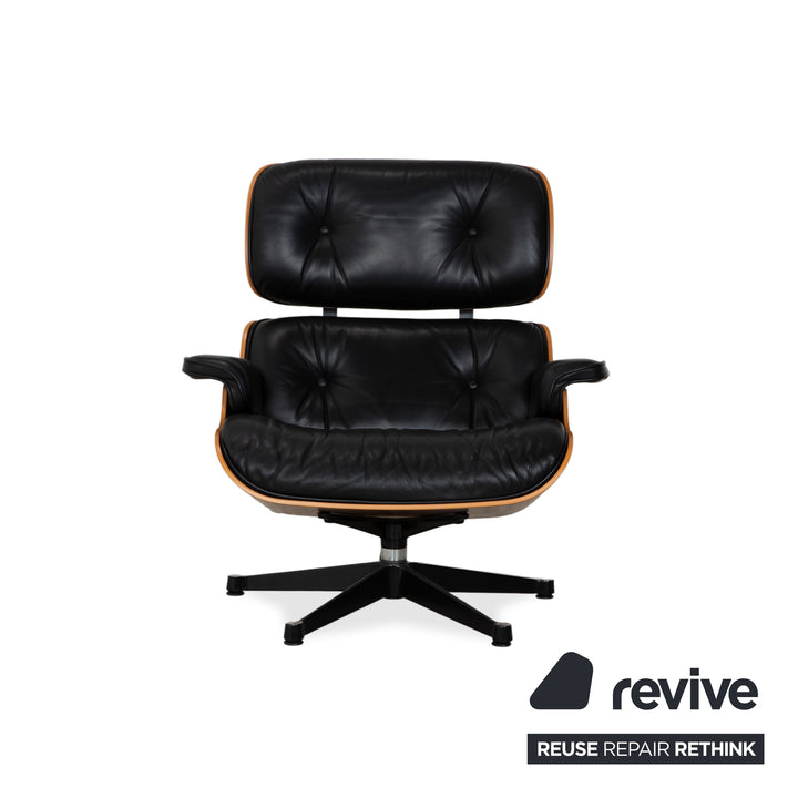 Vitra Eames Lounge Chair inkl. Ottoman Leder Schwarz Holz Braun Charles & Ray Eames