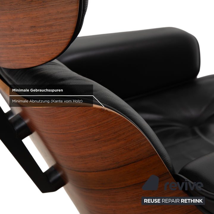 Vitra Eames Lounge Chair inkl. Ottoman Leder Schwarz Holz Braun Charles & Ray Eames