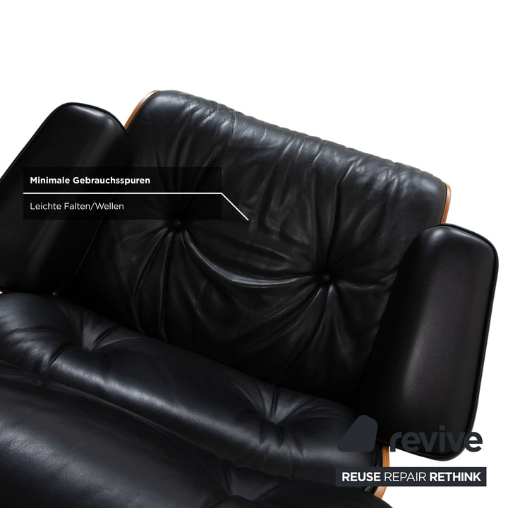 Vitra Eames Lounge Chair inkl. Ottoman Leder Schwarz Holz Braun Charles & Ray Eames