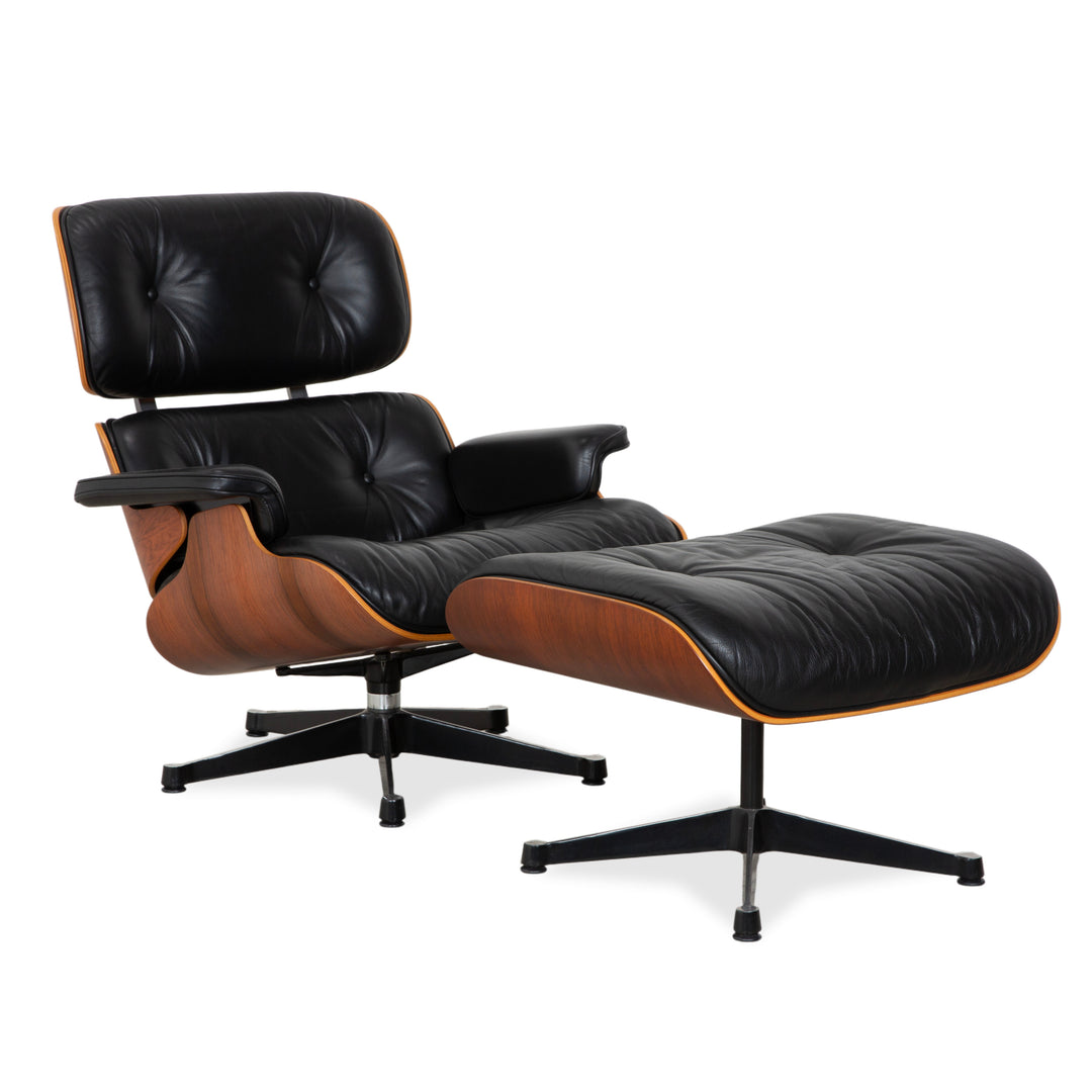 Vitra Eames Lounge Chair inkl. Ottoman Leder Schwarz Holz Braun Charles & Ray Eames