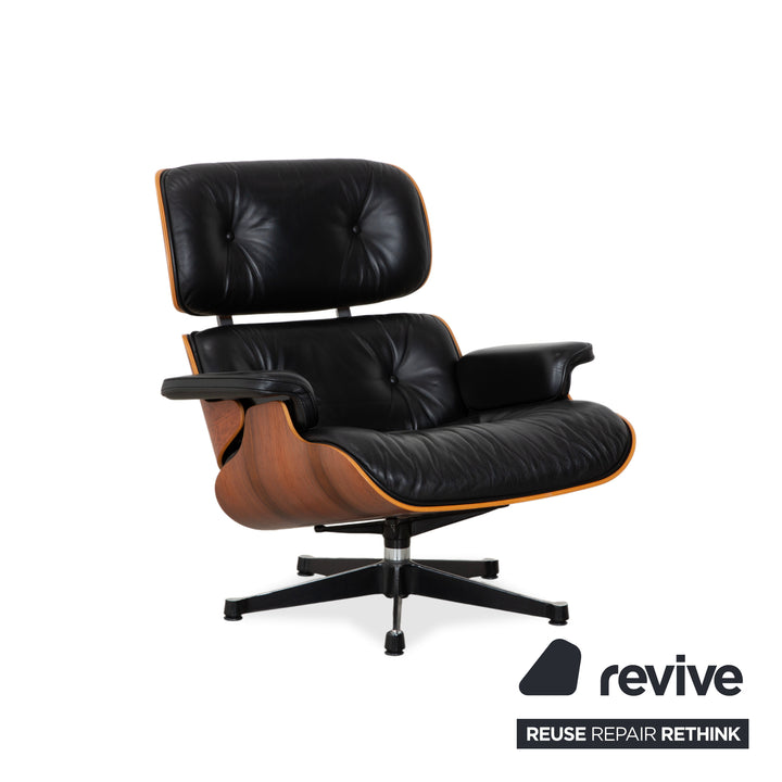 Vitra Eames Lounge Chair inkl. Ottoman Leder Schwarz Holz Braun Charles & Ray Eames