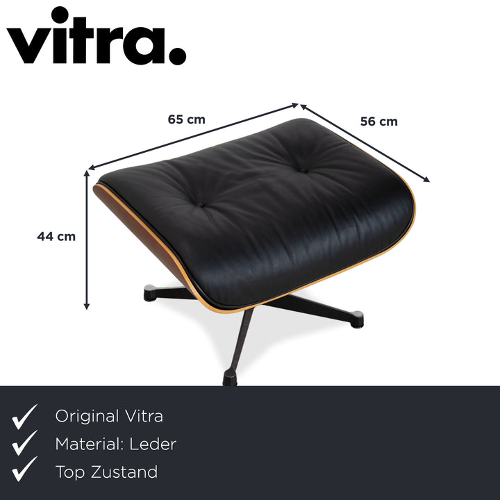 Vitra Eames Lounge Chair inkl. Ottoman Leder Schwarz Holz Rot Braun Kirschbaum Charles & Ray Eames