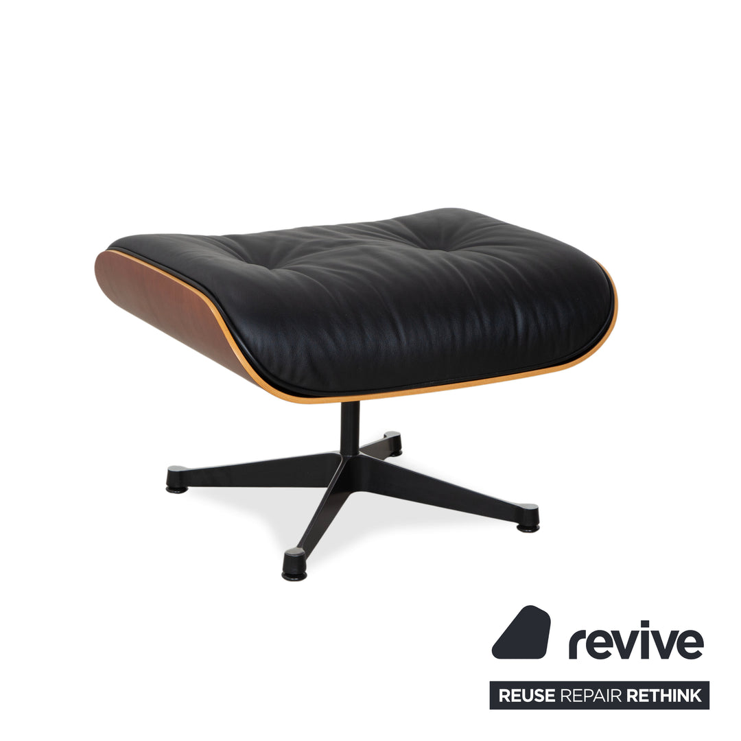 Vitra Eames Lounge Chair inkl. Ottoman Leder Schwarz Holz Rot Braun Kirschbaum Charles & Ray Eames