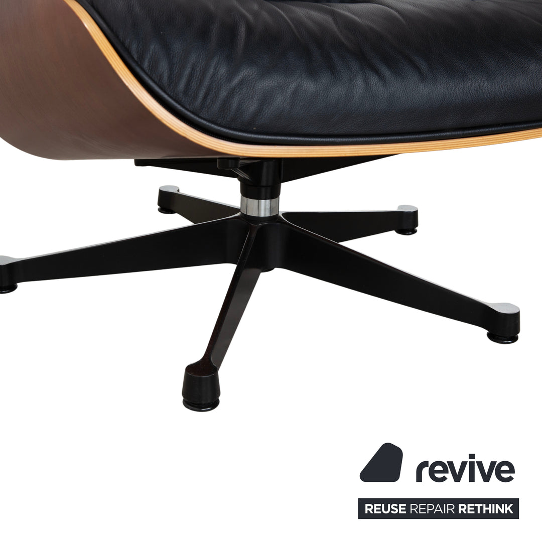 Vitra Eames Lounge Chair inkl. Ottoman Leder Schwarz Holz Rot Braun Kirschbaum Charles & Ray Eames