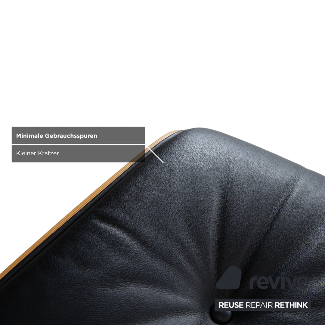 Vitra Eames Lounge Chair inkl. Ottoman Leder Schwarz Holz Rot Braun Kirschbaum Charles & Ray Eames