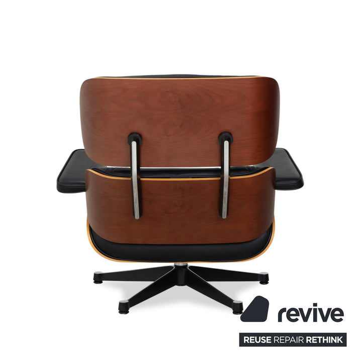 Vitra Eames Lounge Chair inkl. Ottoman Leder Schwarz Holz Rot Braun Kirschbaum Charles & Ray Eames
