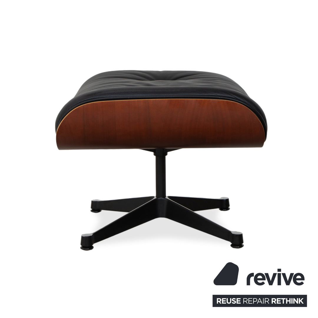 Vitra Eames Lounge Chair inkl. Ottoman Leder Schwarz Holz Rot Braun Kirschbaum Charles & Ray Eames