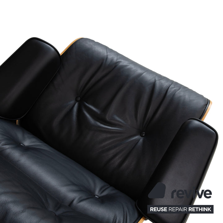 Vitra Eames Lounge Chair inkl. Ottoman Leder Schwarz Holz Rot Braun Kirschbaum Charles & Ray Eames