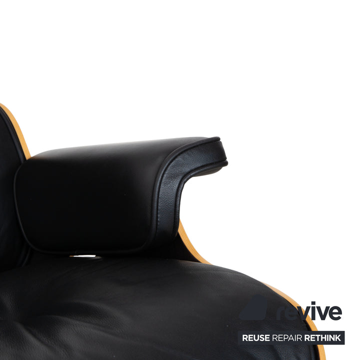 Vitra Eames Lounge Chair inkl. Ottoman Leder Schwarz Holz Rot Braun Kirschbaum Charles & Ray Eames