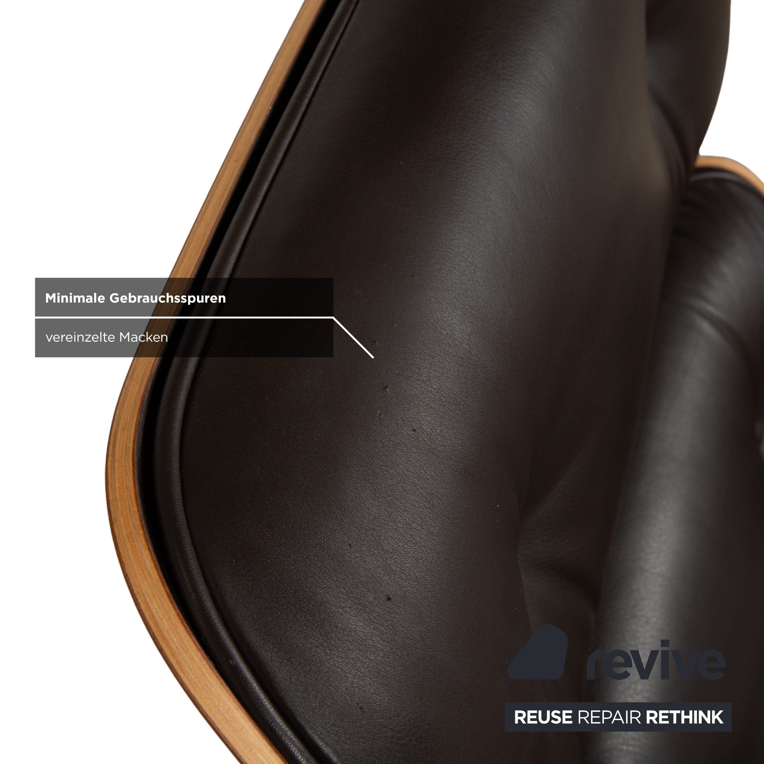 Vitra Eames Lounge Chair inkl. Ottoman Leder Sessel Dunkelbraun manuelle Funktion