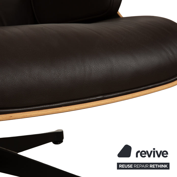 Vitra Eames Lounge Chair incl. Ottoman Leather Armchair Dark Brown manual function