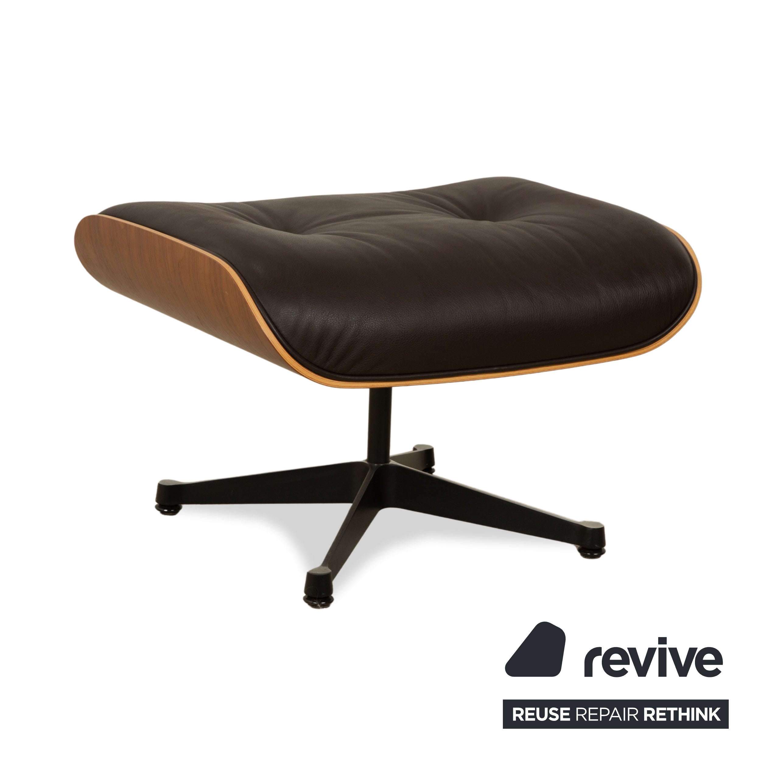 Vitra Eames Lounge Chair inkl. Ottoman Leder Sessel Dunkelbraun manuelle Funktion