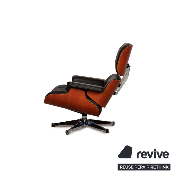 Vitra Eames Lounge Chair avec fauteuil ottoman en cuir noir Fonction