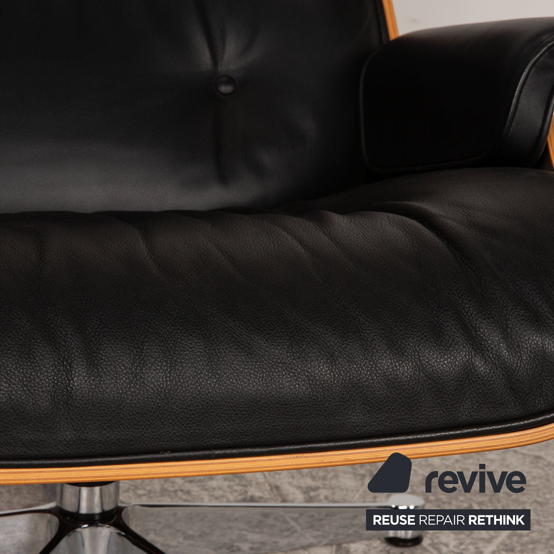 Vitra Eames Lounge Chair avec fauteuil ottoman en cuir noir Fonction