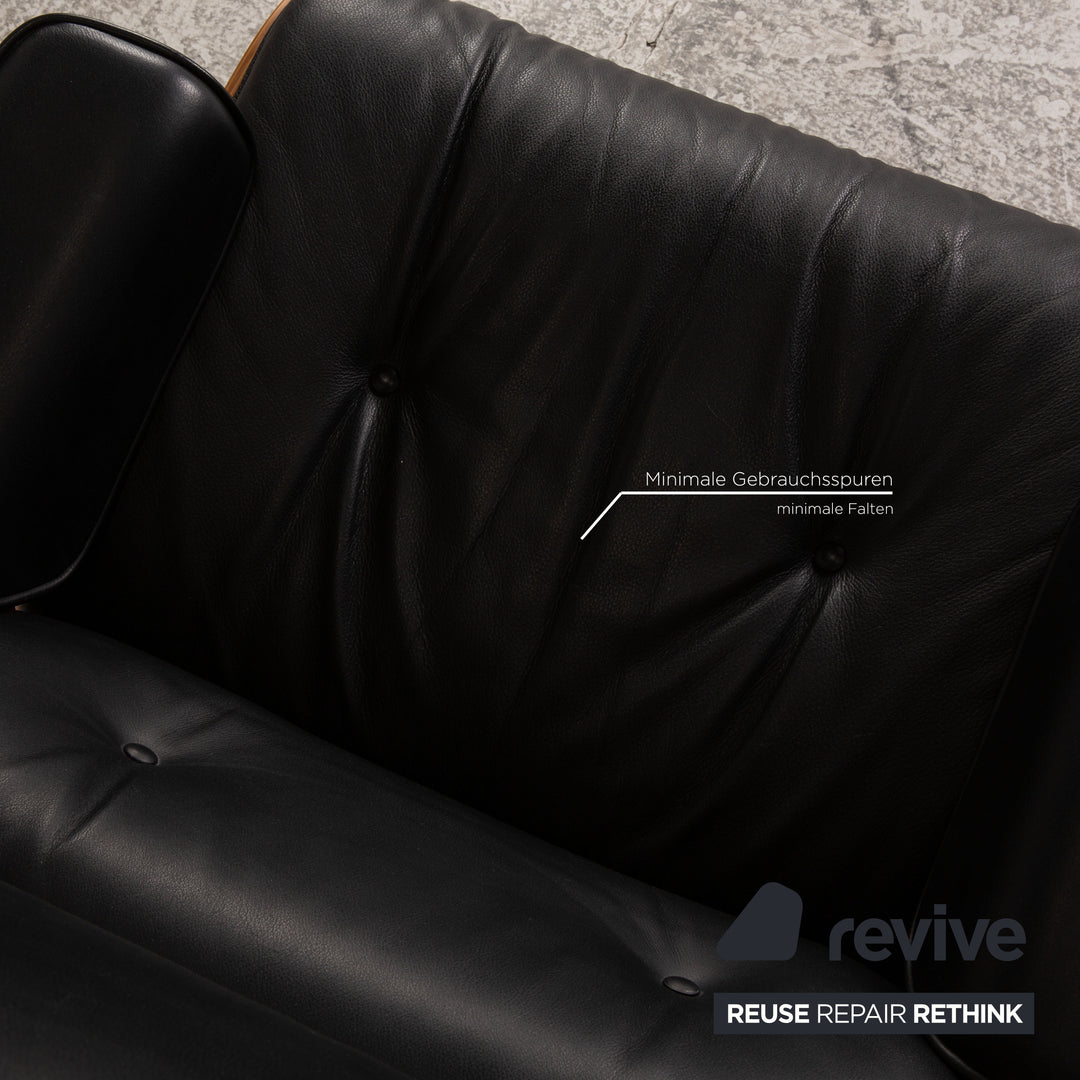 Vitra Eames Lounge Chair avec fauteuil ottoman en cuir noir Fonction
