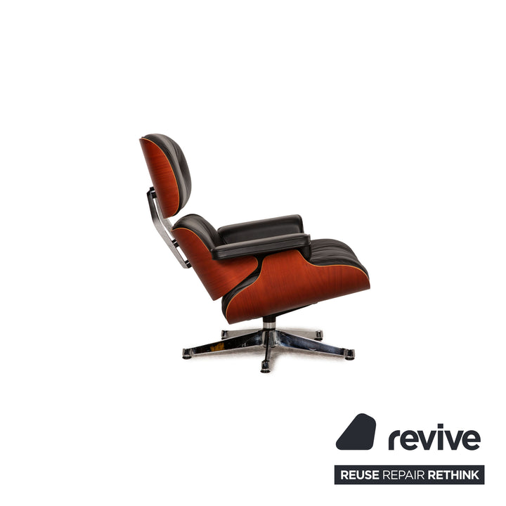 Vitra Eames Lounge Chair avec fauteuil ottoman en cuir noir Fonction