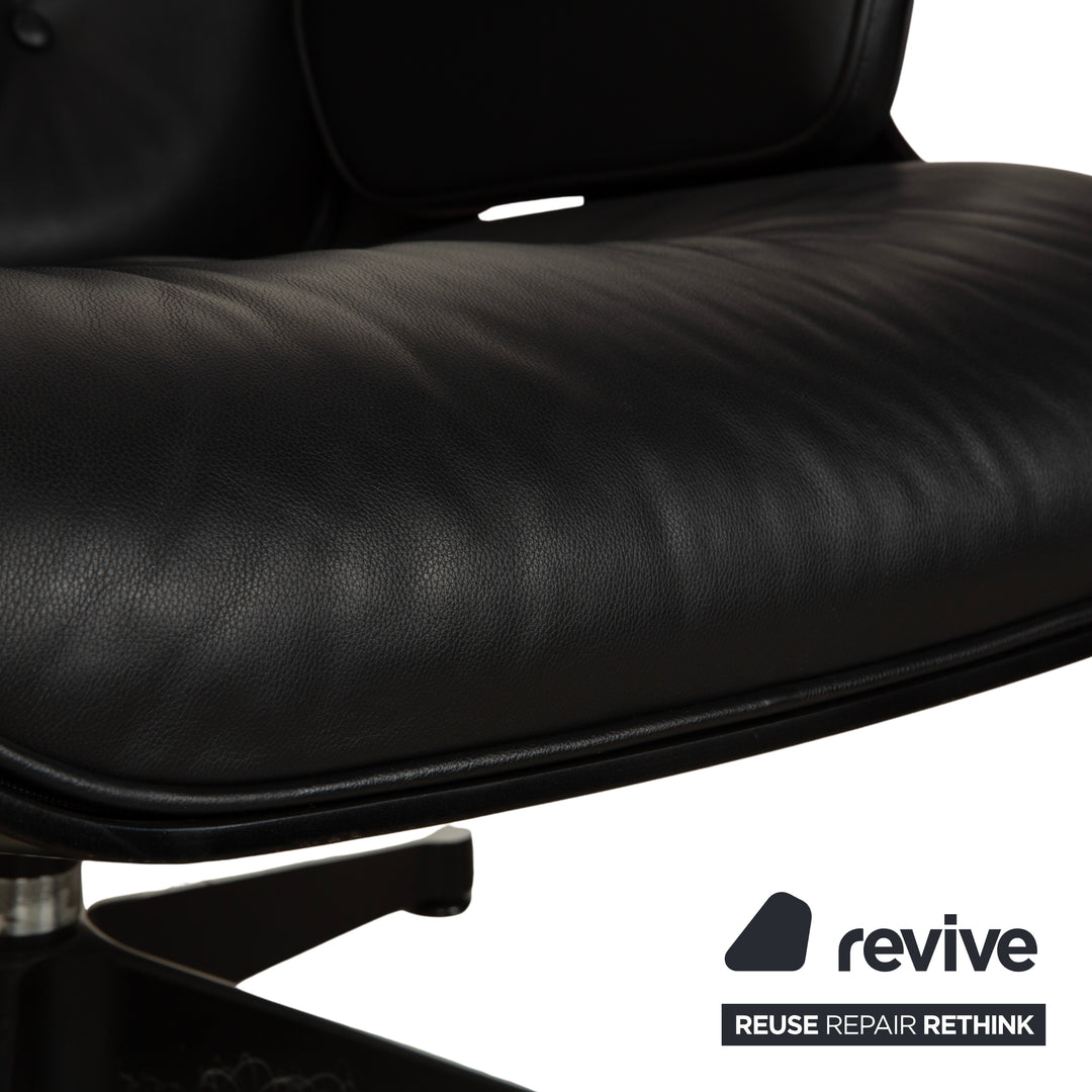 Vitra Eames Lounge Chair inkl. Ottomann Leder Sessel Schwarz
