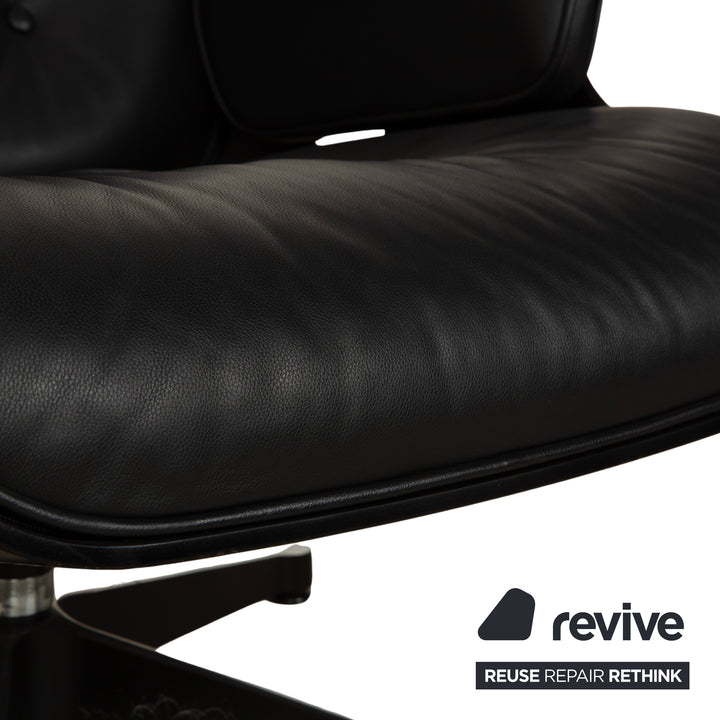 Vitra Eames Lounge Chair inkl. Ottomann Leder Sessel Schwarz