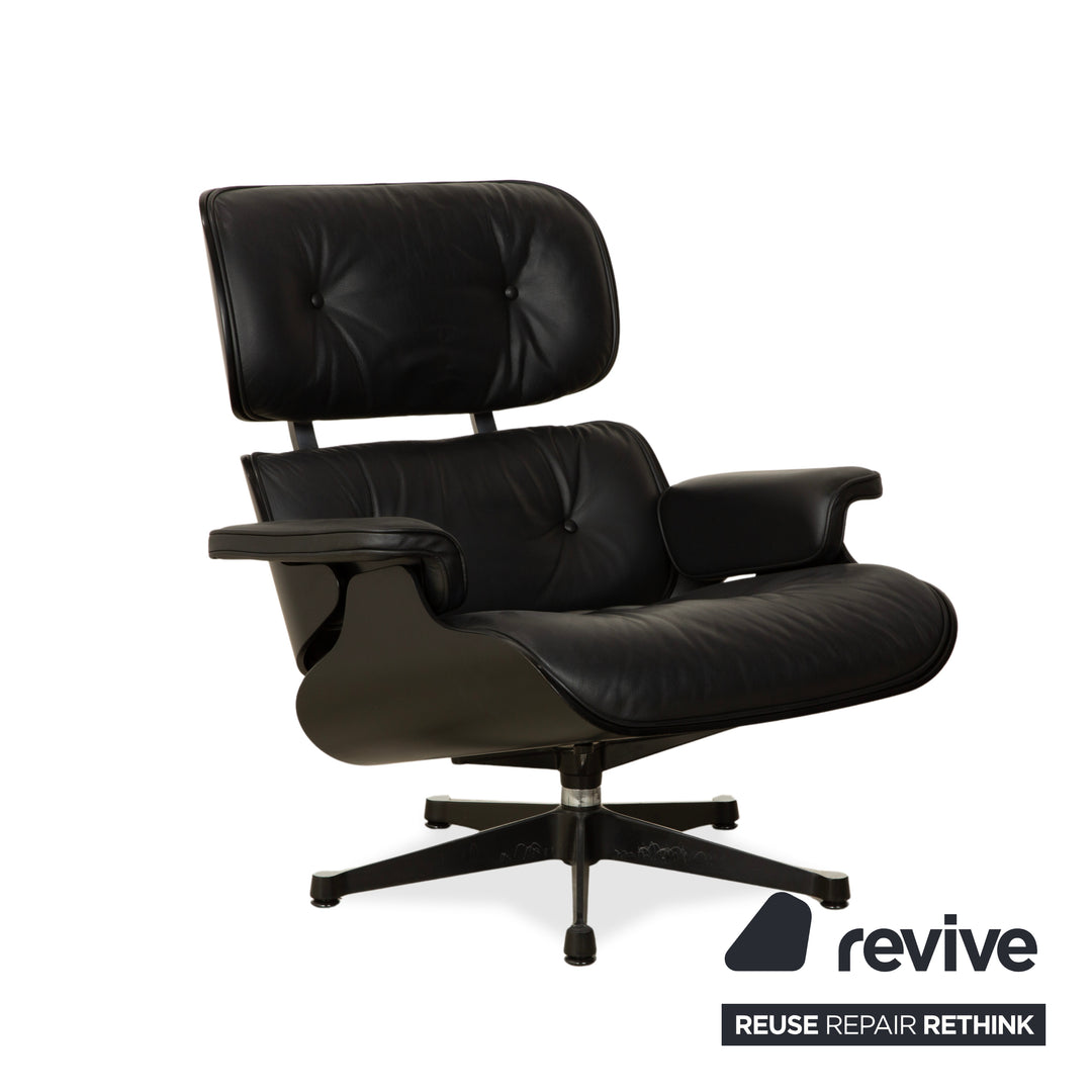Vitra Eames Lounge Chair inkl. Ottomann Leder Sessel Schwarz