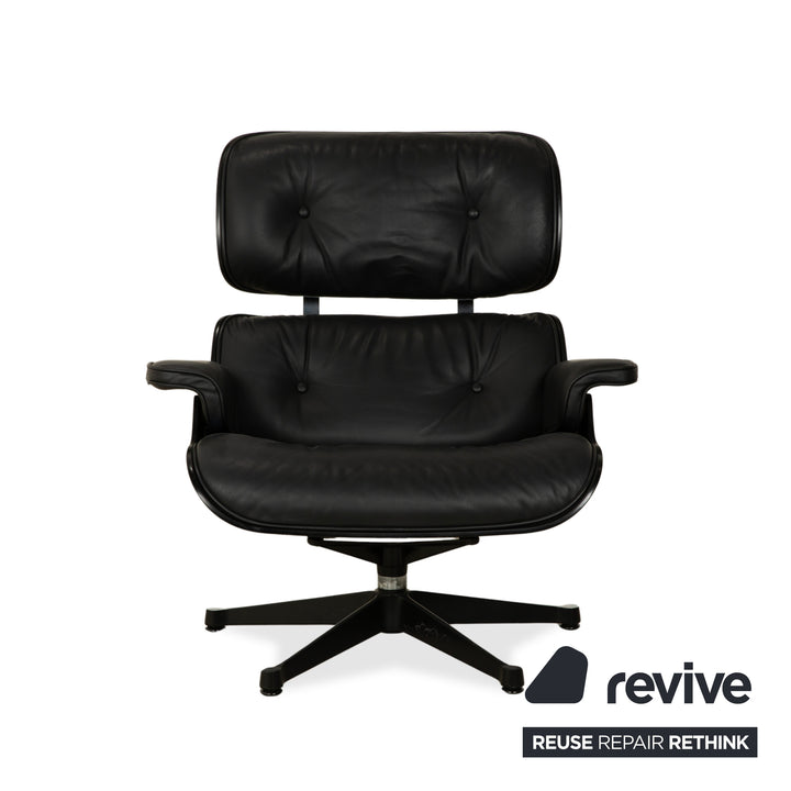 Vitra Eames Lounge Chair inkl. Ottomann Leder Sessel Schwarz