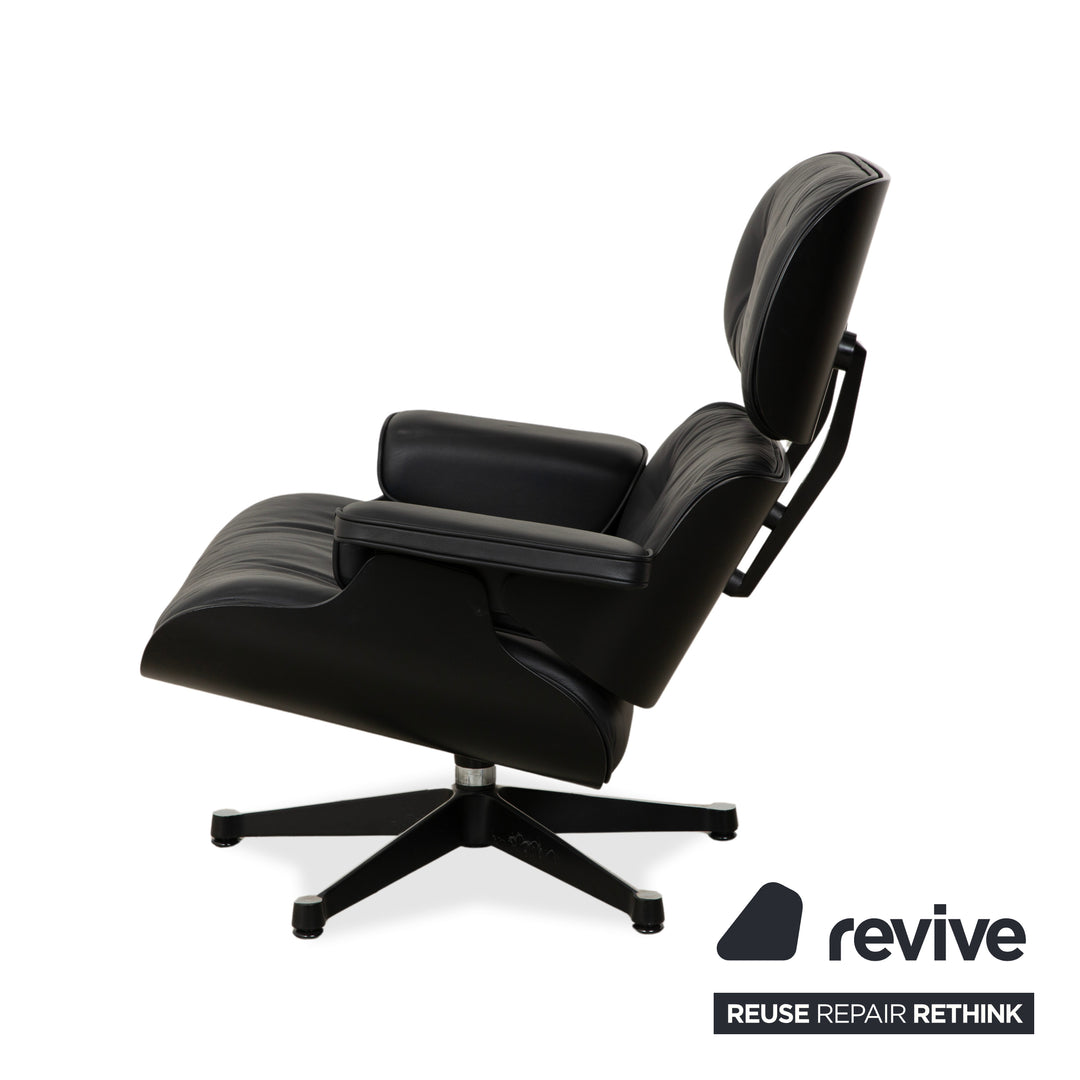 Vitra Eames Lounge Chair inkl. Ottomann Leder Sessel Schwarz