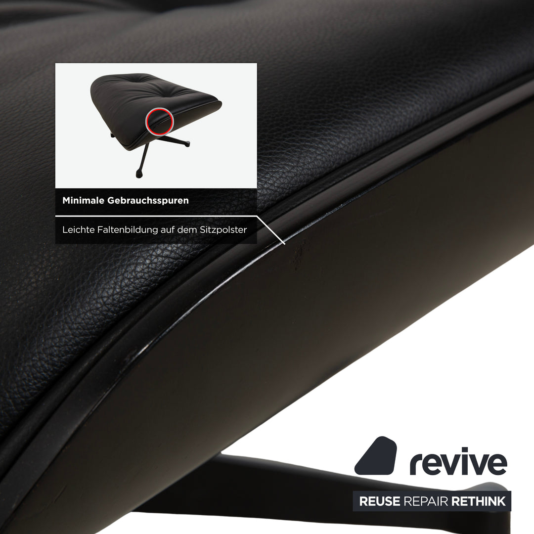 Vitra Eames Lounge Chair inkl. Ottomann Leder Sessel Schwarz