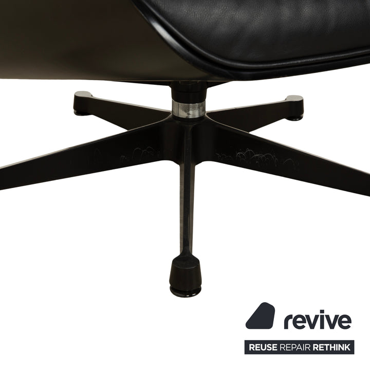 Vitra Eames Lounge Chair inkl. Ottomann Leder Sessel Schwarz